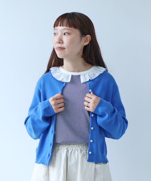 bulle de savon（ビュルデサボン）の「frill×border 長袖プルオーバー（Tシャツ/カットソー・レディース・ブラック/ネイビー・FREE）」の13枚目の写真