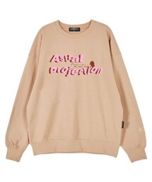 ディテクティブオーバーサイズドロップショルダースウェット_ピーチ