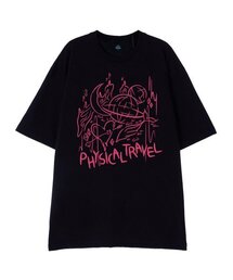 [オーバーサイズ]フィジカルトラベル 13番手綿ラウンドネック半袖Tシャツ_ブラック