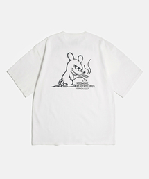 Smoking Rat(Peeing) Heavyweight Tee Off White