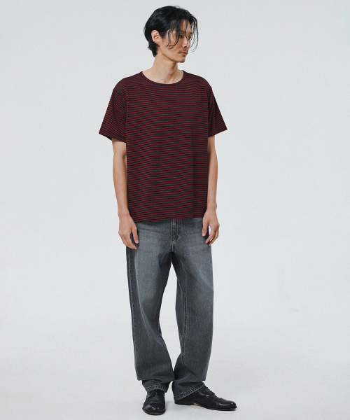 SHIRTER(シャーター)の「SOFT STRIPE T-SHIRT (BLACK RED)(Tシャツ/カットソー・メンズ・その他・SMALL/LARGE/MEDIUM)」の5枚目の写真