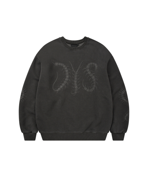 DYSFUNCT(ディスファンクト)の「DYS CENTIPEDE PIGMENT SWEATSHIRT (CHARCOAL)(スウェット・メンズ・その他・MEDIUM/LARGE/X-LARGE)」の1枚目の写真
