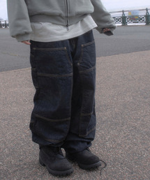 ERTR（イーアールティーアール）の「Gemini Emanate Logo Double Knee Pants Indigo（デニムパンツ）」