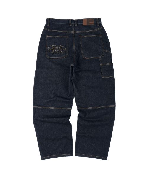 ERTR（イーアールティーアール）の「Gemini Emanate Logo Double Knee Pants Indigo（デニムパンツ・レディース・その他・LARGE/SMALL/MEDIUM）」の6枚目の写真