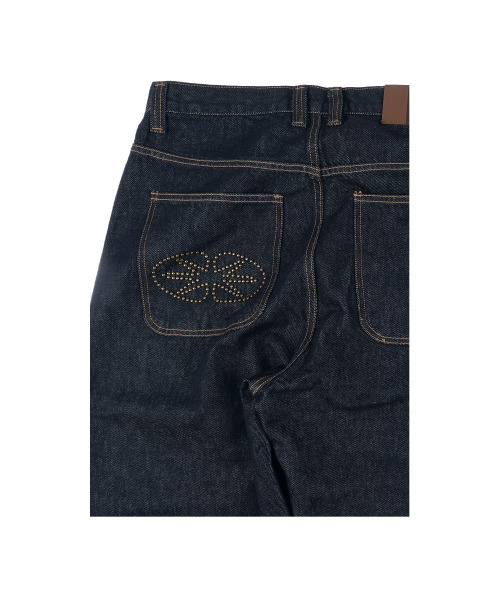 ERTR（イーアールティーアール）の「Gemini Emanate Logo Double Knee Pants Indigo（デニムパンツ・レディース・その他・LARGE/SMALL/MEDIUM）」の8枚目の写真