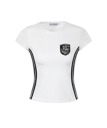 Shield Logo Short Sleeve Top - White