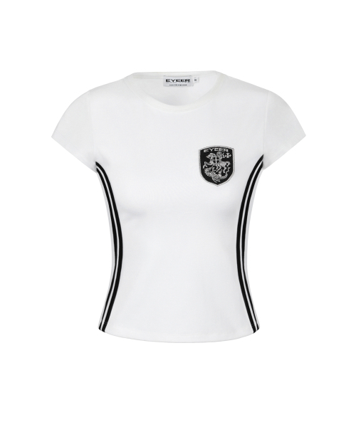 EYEER(イワイイアル)の「Shield Logo Short Sleeve Top - White(Tシャツ/カットソー・レディース・その他・SMALL)」の1枚目の写真