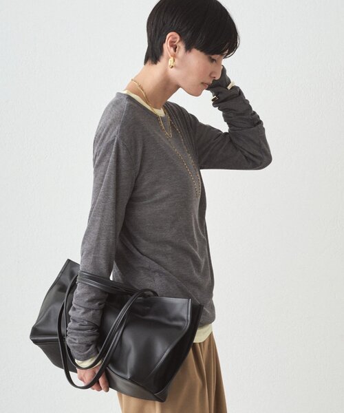 LOUNGEDRESS（ラウンジドレス）の「【GALENA/ガレナ】ワイドトートBag（トートバッグ・レディース・ブラック・FREE）」の8枚目の写真