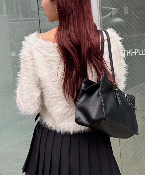 mline（エムライン）の「[mline]シャギーショート カーディガン（カーディガン/ボレロ・レディース・チャコールグレー/ブラック/アイボリー/ベージュ・FREE）」の12枚目の写真