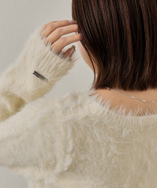 mline（エムライン）の「[mline]シャギーショート カーディガン（カーディガン/ボレロ・レディース・チャコールグレー/ブラック/アイボリー/ベージュ・FREE）」の7枚目の写真