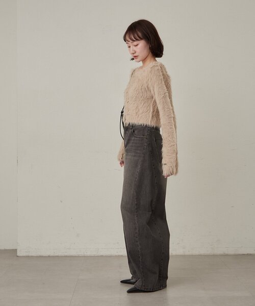 mline（エムライン）の「[mline]シャギーショート カーディガン（カーディガン/ボレロ・レディース・チャコールグレー/ブラック/アイボリー/ベージュ・FREE）」の21枚目の写真