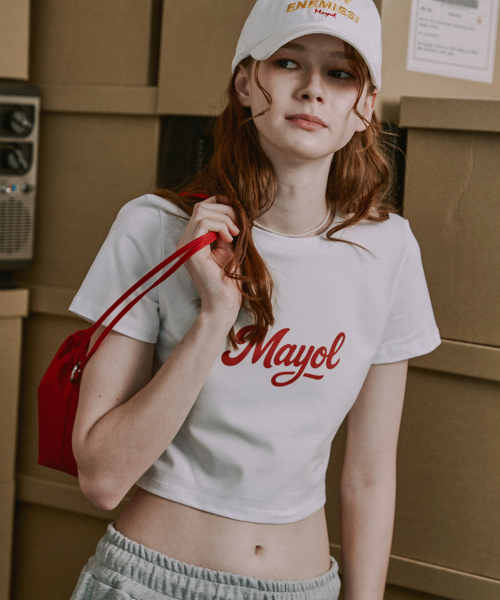 MAYOL（マイヨール）の「ロゴプリント半袖Tシャツ_ホワイト（Tシャツ/カットソー・レディース・ホワイト・FREE）」の2枚目の写真