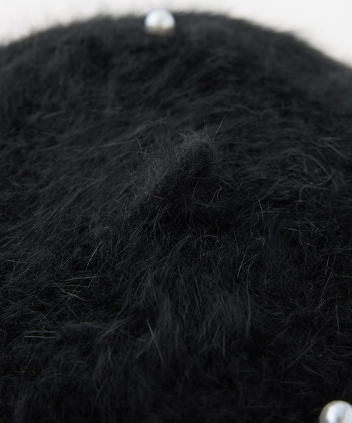 one after another NICE CLAUP（ワンアフターアナザーナイスクラップ）の「パール付きベレー帽（ハンチング/ベレー帽・レディース・ブラック/アイボリー・FREE）」の3枚目の写真