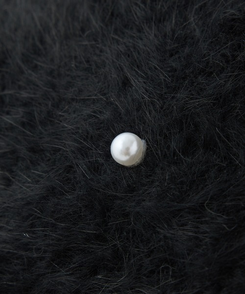 one after another NICE CLAUP（ワンアフターアナザーナイスクラップ）の「パール付きベレー帽（ハンチング/ベレー帽・レディース・ブラック/アイボリー・FREE）」の4枚目の写真