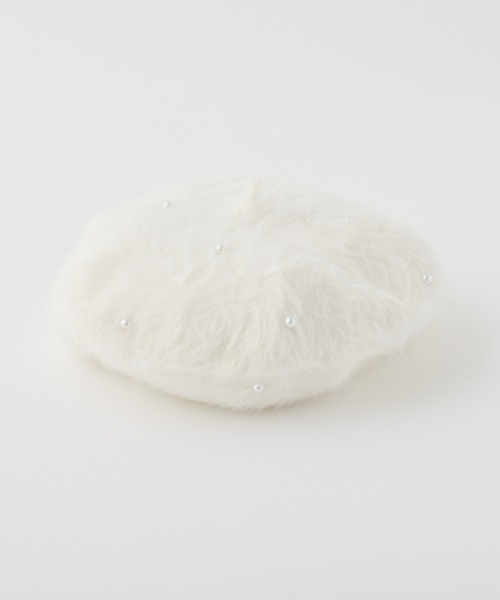 one after another NICE CLAUP（ワンアフターアナザーナイスクラップ）の「パール付きベレー帽（ハンチング/ベレー帽・レディース・ブラック/アイボリー・FREE）」の9枚目の写真
