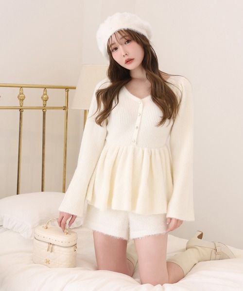 one after another NICE CLAUP（ワンアフターアナザーナイスクラップ）の「パール付きベレー帽（ハンチング/ベレー帽・レディース・ブラック/アイボリー・FREE）」の8枚目の写真