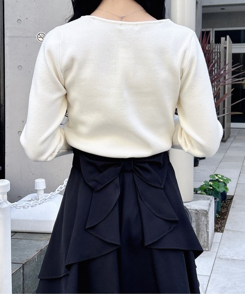 INGNI（イング）の「フロントリボンリブ切替ニット（ニット/セーター・レディース・アイボリー/ブラック/ピンク系その他2・M）」の14枚目の写真