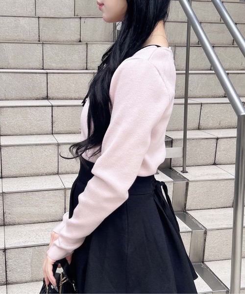 INGNI（イング）の「フロントリボンリブ切替ニット（ニット/セーター・レディース・アイボリー/ブラック/ピンク系その他2・M）」の19枚目の写真