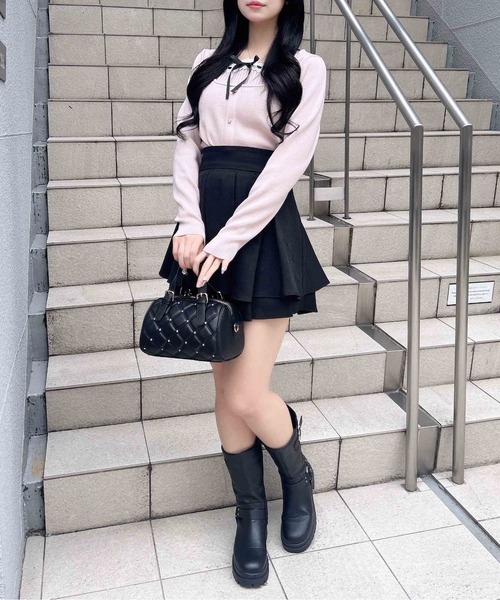 INGNI（イング）の「フロントリボンリブ切替ニット（ニット/セーター・レディース・アイボリー/ブラック/ピンク系その他2・M）」の21枚目の写真