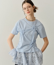 yae | Flower Crinkle T-shirt / フラワークリンクルTシャツ(Tシャツ/カットソー)