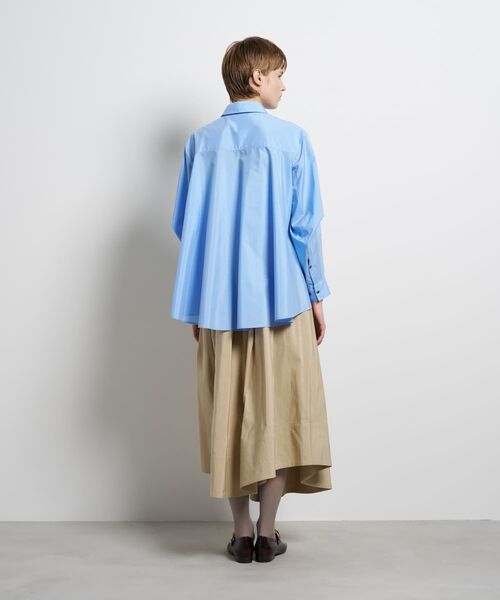LANVIN en Bleu（ランバンオンブルー）の「シルキータイプライターフレアシャツ（シャツ/ブラウス・レディース・ブルー/オフホワイト・38）」の12枚目の写真