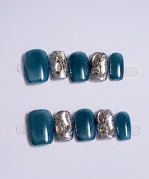 KONVINI（コンビニ）の「【not a nail】水光マグネットビジューデザインショートネイルチップ（ネイルシール/ネイルチップ）」