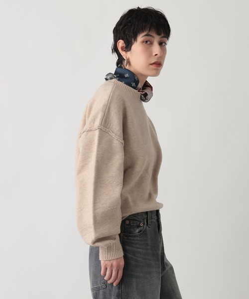 studio CLIP（スタディオクリップ）の「《ウタオ》ラグランニットプルオーバー（ニット/セーター・レディース・オフホワイト/ライトベージュ/チャコール・FREE）」の4枚目の写真