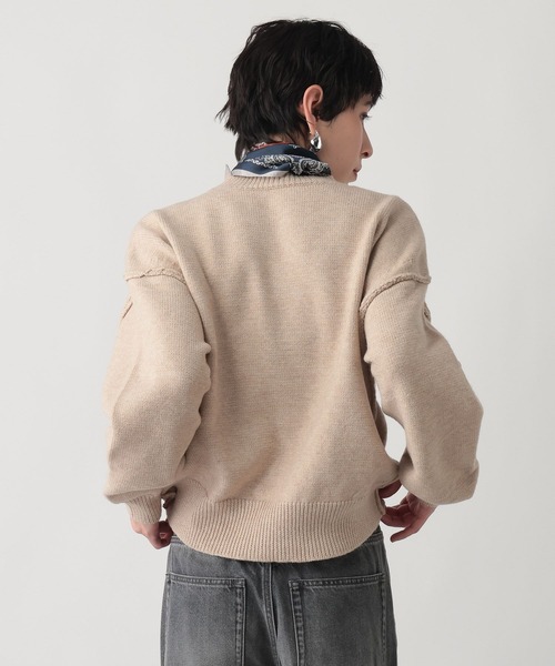 studio CLIP（スタディオクリップ）の「《ウタオ》ラグランニットプルオーバー（ニット/セーター・レディース・オフホワイト/ライトベージュ/チャコール・FREE）」の5枚目の写真