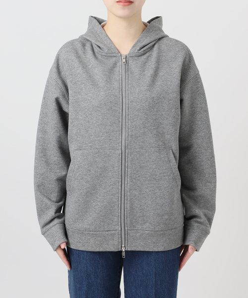 B.C STOCK（ベーセーストック）の「ウォッシャブル / ラメ裏毛オープンフーディ（パーカー・レディース・グレー/アイボリー・FREE）」の12枚目の写真