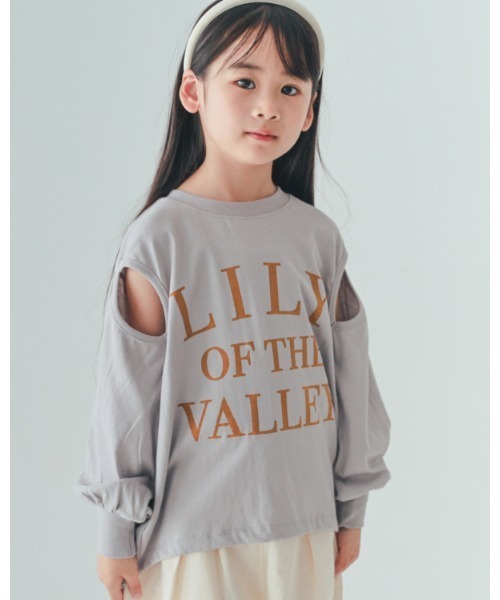A BAG OF CHIPS（アバッグオブチップス）の「NHT/エヌエイチティー LILYスリットロングＴシャツ（Tシャツ/カットソー・キッズ・アイボリー/サックスブルー/グレー・140cm/150cm/160cm/110cm/120cm/130cm）」の2枚目の写真