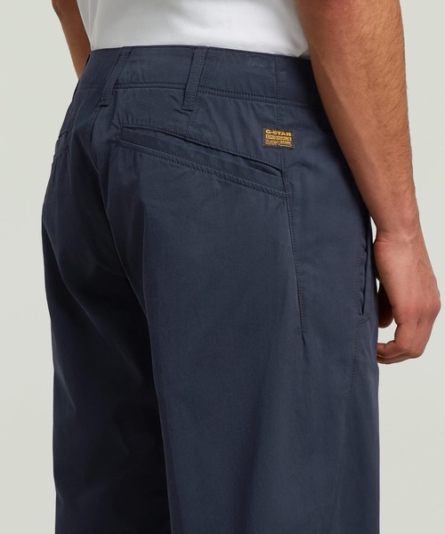 G-STAR(ジースター)の「Pleated Loose Tapered Chino/フロントプリーツルーズテーパードチノパンツ(チノパンツ・メンズ・ダークブルー・29/30/30/30/31/30/32/30/34/30/33/30/28/30/36/30)」の3枚目の写真