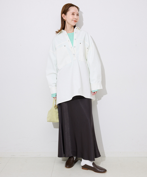 MILLER(ミラー)の「《追加》miller SLOBE別注 SHEER RIB クルーネック(Tシャツ/カットソー・レディース・ライトグリーン/ベージュ系その他/ピンク系その他/ホワイト・FREE)」の5枚目の写真