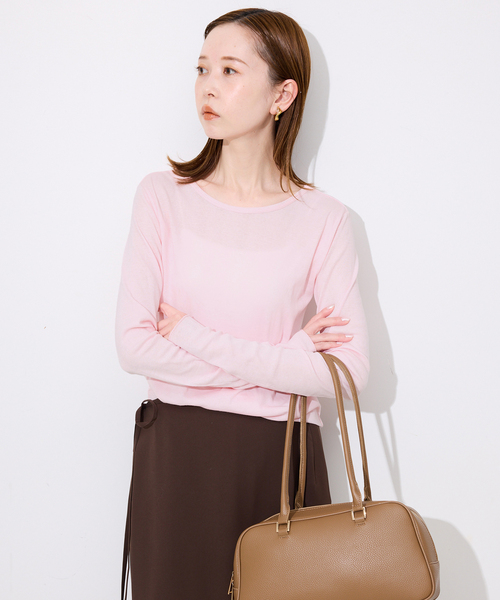 MILLER(ミラー)の「《追加》miller SLOBE別注 SHEER RIB クルーネック(Tシャツ/カットソー・レディース・ライトグリーン/ベージュ系その他/ピンク系その他/ホワイト・FREE)」の14枚目の写真