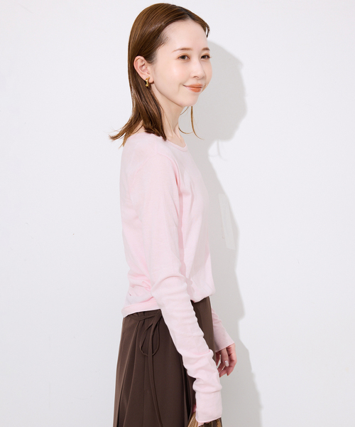 MILLER(ミラー)の「《追加》miller SLOBE別注 SHEER RIB クルーネック(Tシャツ/カットソー・レディース・ライトグリーン/ベージュ系その他/ピンク系その他/ホワイト・FREE)」の15枚目の写真