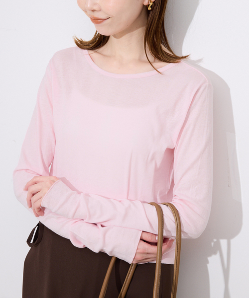 MILLER(ミラー)の「《追加》miller SLOBE別注 SHEER RIB クルーネック(Tシャツ/カットソー・レディース・ライトグリーン/ベージュ系その他/ピンク系その他/ホワイト・FREE)」の17枚目の写真