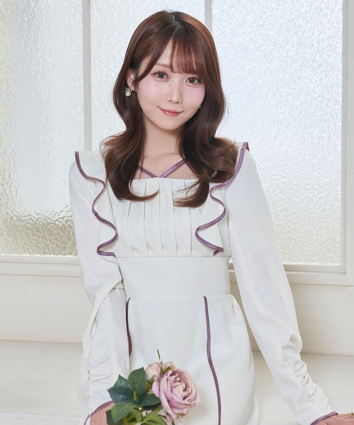 Rose Muse（ロゼミューズ）の「Decorte point piping one-piece（ワンピース・レディース・アイボリー・FREE）」の3枚目の写真
