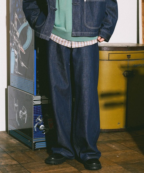 niko and...（ニコアンド）の「[niko and ...JEANS] WIDE BAGGY 5POCKET DENIM（デニムパンツ・メンズ・ブルー/インディゴブルー・LARGE/MEDIUM）」の8枚目の写真