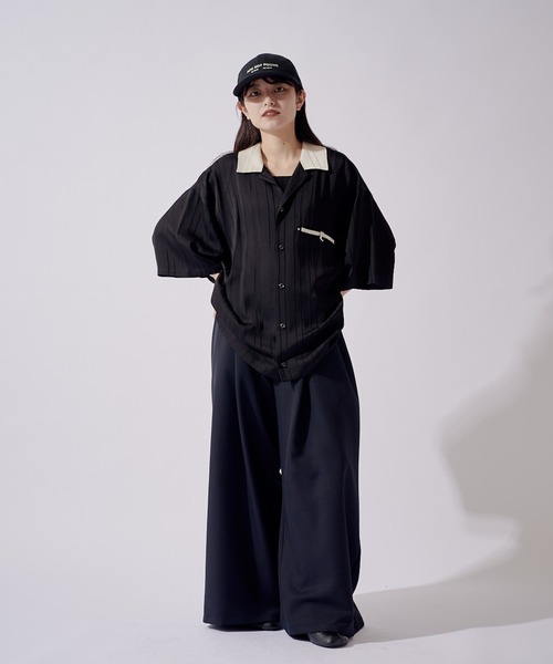 Lui's(ルイス)の「SURJENT ショートスリーブオープンカラーシャツ(シャツ/ブラウス・メンズ・ネイビー/ブラック・2/1)」の6枚目の写真