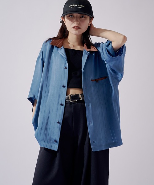 Lui's(ルイス)の「SURJENT ショートスリーブオープンカラーシャツ(シャツ/ブラウス・メンズ・ネイビー/ブラック・2/1)」の10枚目の写真