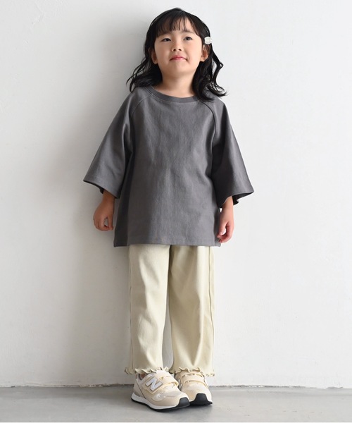 PUPPAPUPO(プッパプーポ)の「ラグラン 6分袖 半袖 Tシャツ 太番手(Tシャツ/カットソー・キッズ・ホワイト/ミント/チャコール・80/90/100/110)」の13枚目の写真