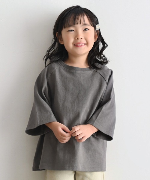 PUPPAPUPO(プッパプーポ)の「ラグラン 6分袖 半袖 Tシャツ 太番手(Tシャツ/カットソー・キッズ・ホワイト/ミント/チャコール・80/90/100/110)」の14枚目の写真