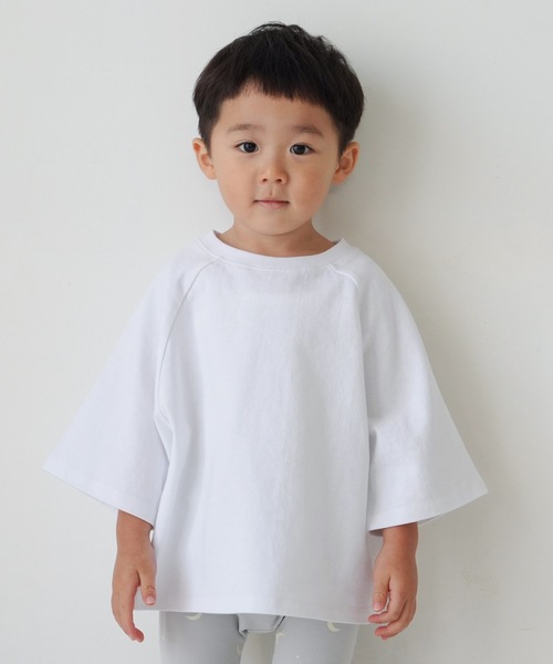 PUPPAPUPO(プッパプーポ)の「ラグラン 6分袖 半袖 Tシャツ 太番手(Tシャツ/カットソー・キッズ・ホワイト/ミント/チャコール・80/90/100/110)」の10枚目の写真