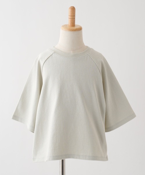 PUPPAPUPO(プッパプーポ)の「ラグラン 6分袖 半袖 Tシャツ 太番手(Tシャツ/カットソー・キッズ・ホワイト/ミント/チャコール・80/90/100/110)」の6枚目の写真