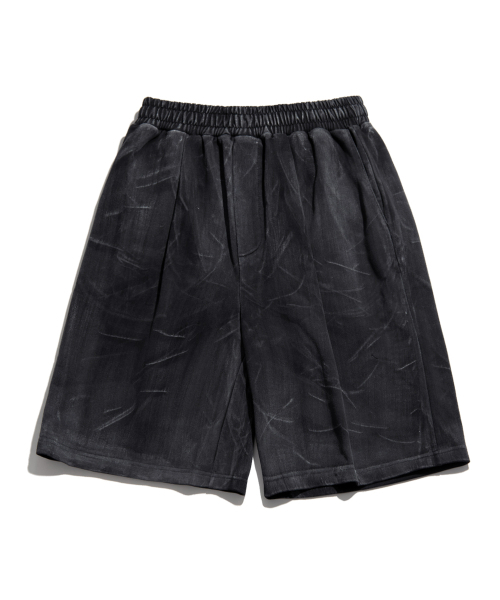 UNLC(ユーエヌエルシー)の「ダーティハンドペインティングバミューダパンツブラック(その他パンツ・メンズ・その他・LARGE/MEDIUM)」の1枚目の写真
