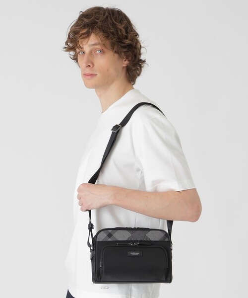 BLACK LABEL CRESTBRIDGE（ブラックレーベル・クレストブリッジ）の「ナイロンコンビカルゼシャドークレストブリッジチェックビジネスショルダーバッグ（ショルダーバッグ・メンズ・ネイビー/ブラック・FREE）」の10枚目の写真