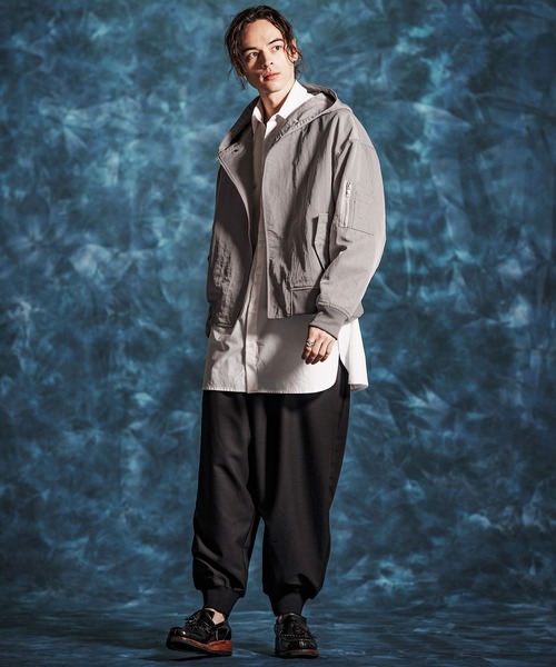 Jih Nunc（ジーヌンク）の「mj11348-ナイロン比翼ジップブルゾン(JIH-R1146)（ブルゾン・メンズ・ベージュ/グレー/ライトグリーン・L/M/S）」の11枚目の写真