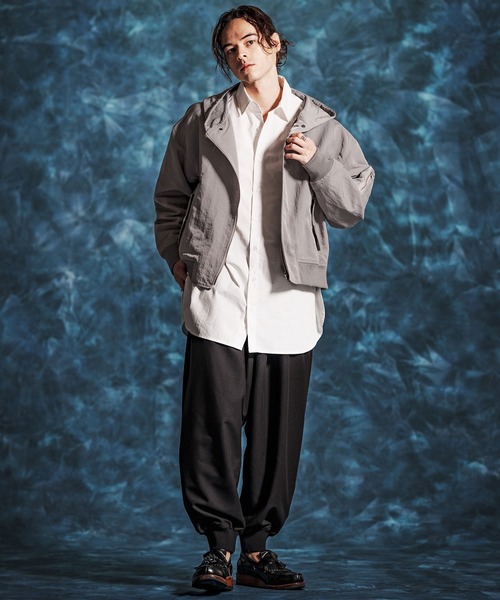 Jih Nunc（ジーヌンク）の「mj11348-ナイロン比翼ジップブルゾン(JIH-R1146)（ブルゾン・メンズ・ベージュ/グレー/ライトグリーン・L/M/S）」の12枚目の写真