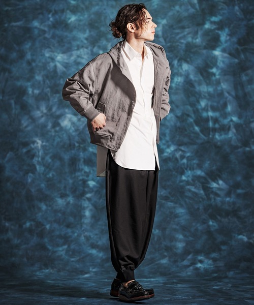 Jih Nunc（ジーヌンク）の「mj11348-ナイロン比翼ジップブルゾン(JIH-R1146)（ブルゾン・メンズ・ベージュ/グレー/ライトグリーン・L/M/S）」の13枚目の写真