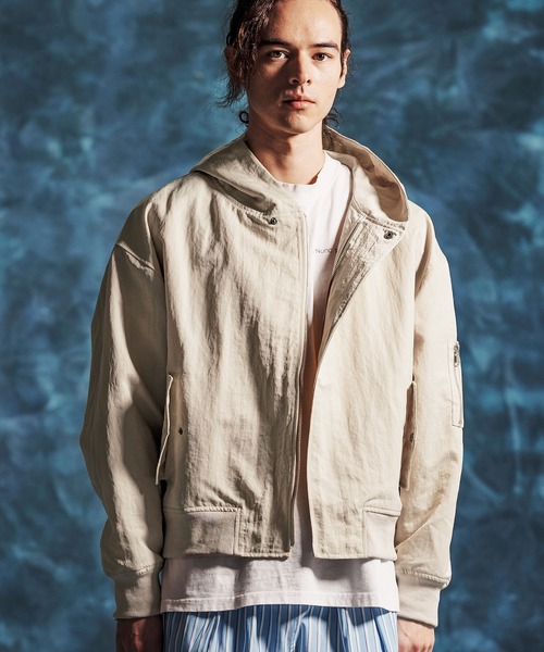 Jih Nunc（ジーヌンク）の「mj11348-ナイロン比翼ジップブルゾン(JIH-R1146)（ブルゾン・メンズ・ベージュ/グレー/ライトグリーン・L/M/S）」の14枚目の写真