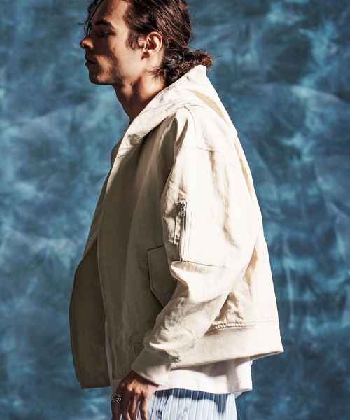 Jih Nunc（ジーヌンク）の「mj11348-ナイロン比翼ジップブルゾン(JIH-R1146)（ブルゾン・メンズ・ベージュ/グレー/ライトグリーン・L/M/S）」の15枚目の写真